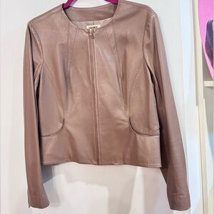 L'AGENCE Taupe Leather Jacket